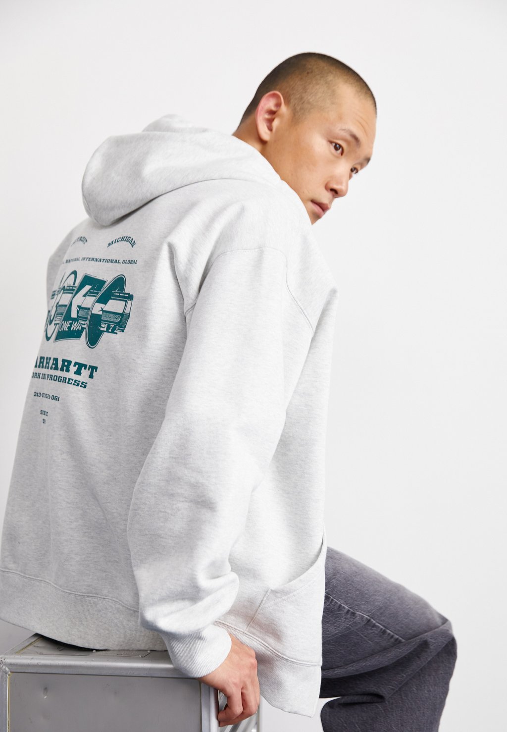 

Толстовка на молнии HOODED RUNAWAY Carhartt WIP, темно-серый