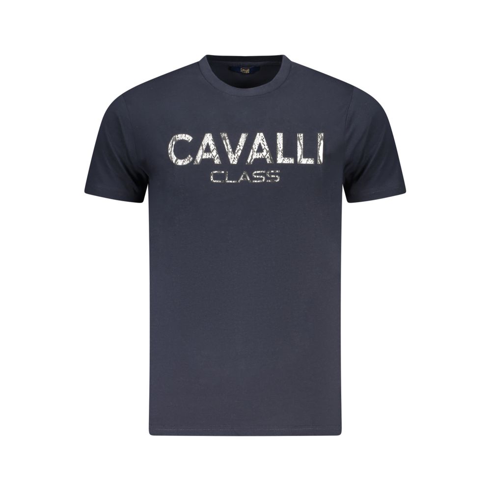 

Синяя хлопковая мужская футболка Cavalli Class