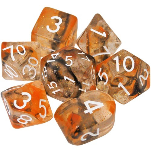 

Аксессуары Role 4 Initiative R4I Dice w/ Arch'd4: Diffusion - Volcanic Blast w/ White (7)