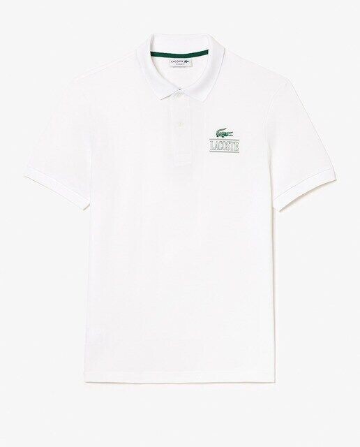 

Рубашка-поло Lacoste из эластичного пике с фирменным принтом Lacoste, белый