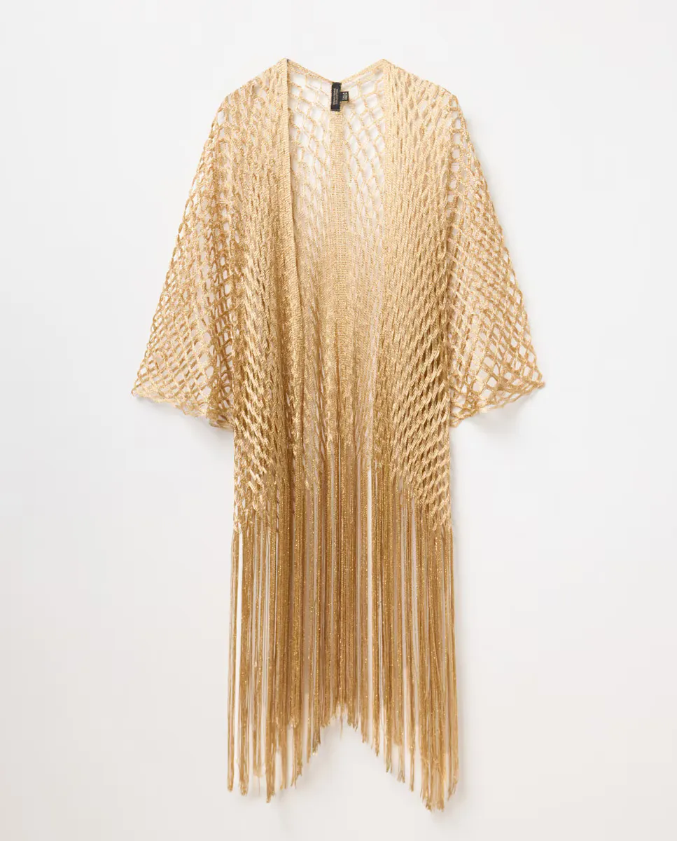 

Кимоно с бахромой XL Sfera, золотой