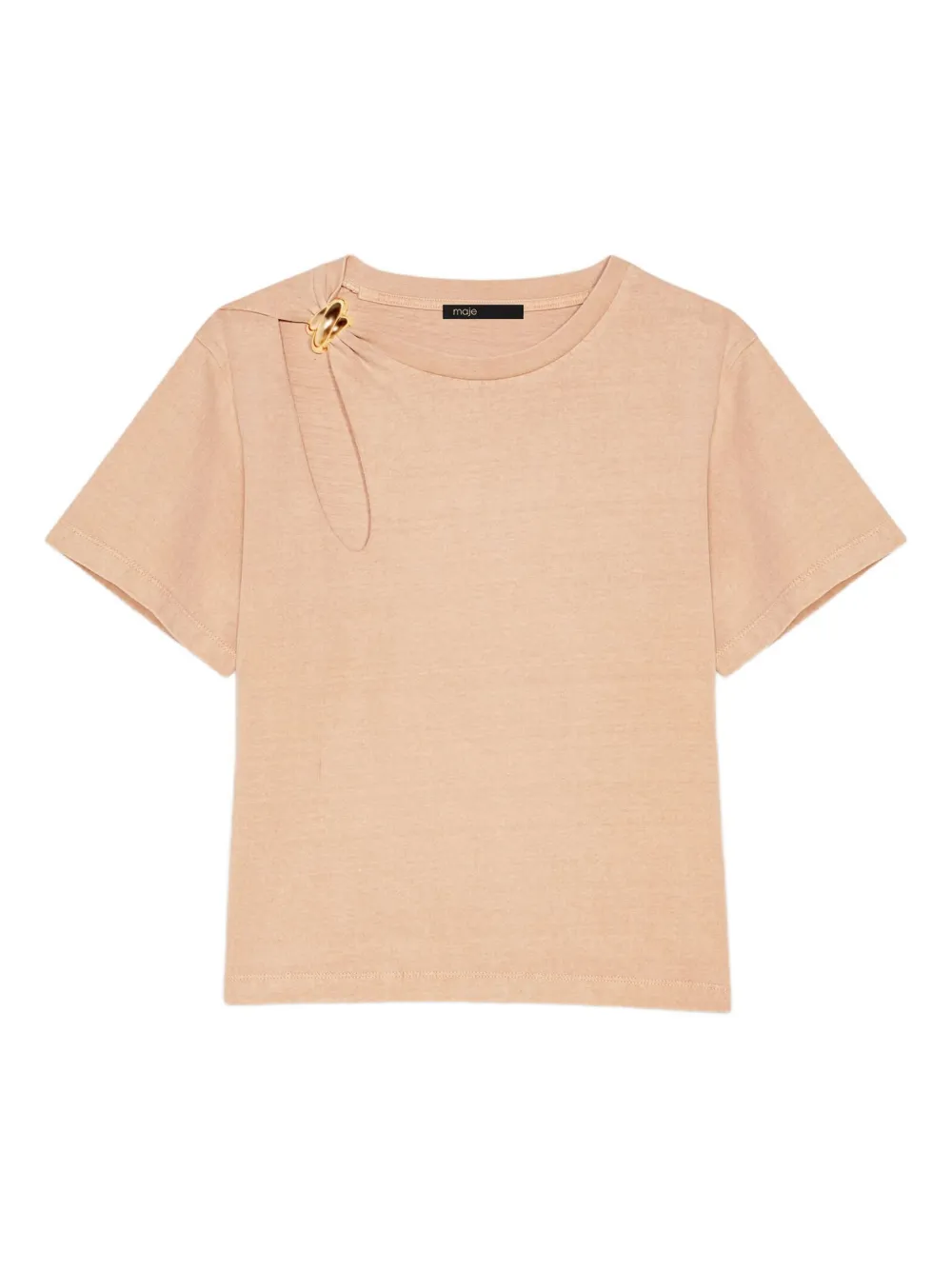 

Футболка с отделкой драгоценностями Maje, нейтральный