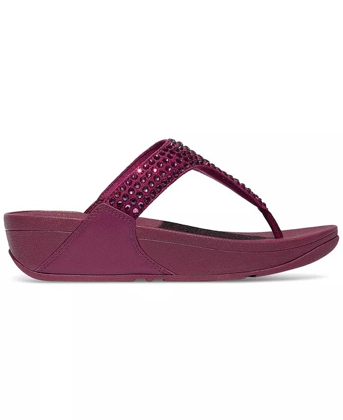 Женские босоножки Lulu Maxi-Crystal на танкетке с перекладиной для носка Fitflop, красный — фото 2