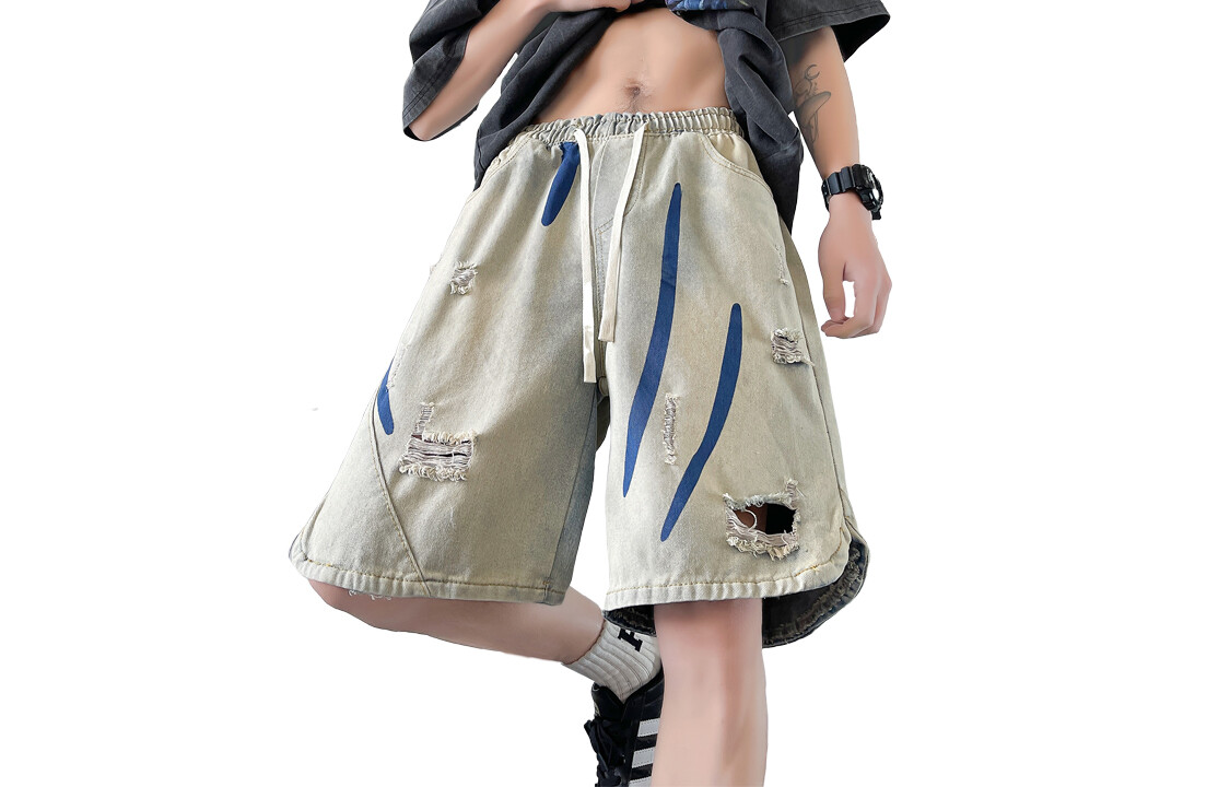 

Джинсовые шорты унисекс Unthemed, цвет Ripped denim