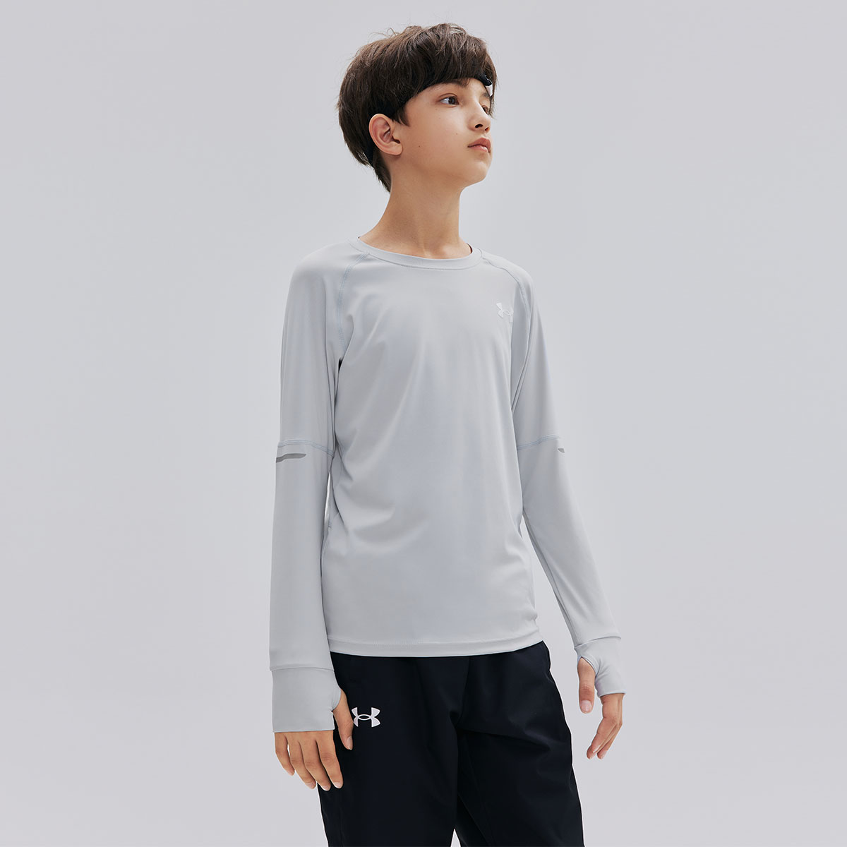 Детская футболка Under Armour, светло-серый — фото 4