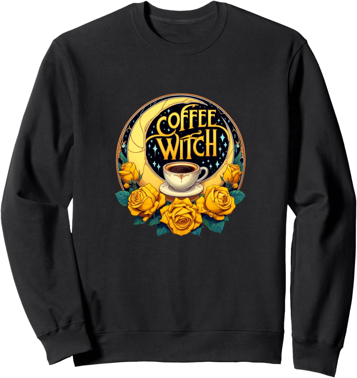 

Иллюстрация Кофейная ведьма в стиле модерн, толстовка с кофейным принтом Cat Snugg, черный