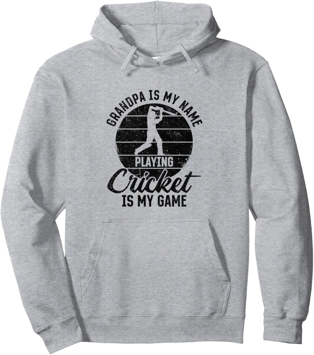 

Меня зовут дедушка, я играю в крикет. Толстовка Cricket Player Grandpa, серый