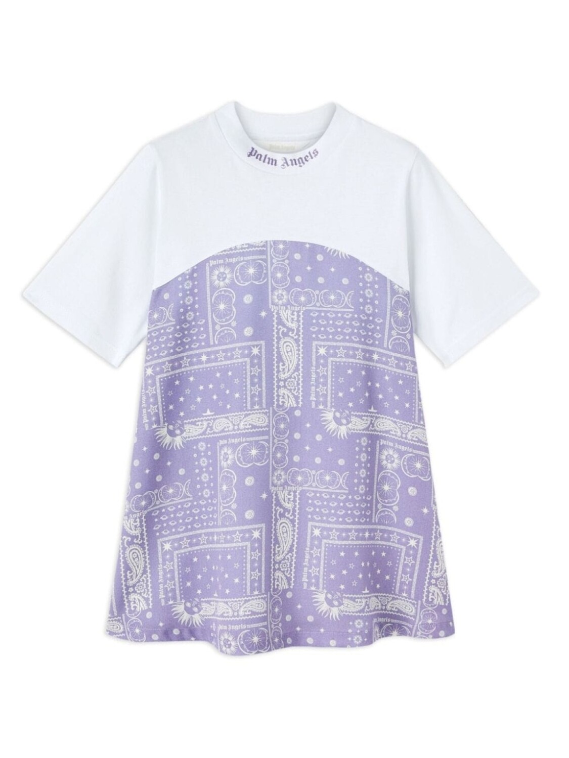 

Palm Angels Kids платье-футболка Astro Paisley, фиолетовый