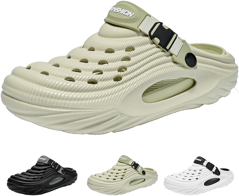 

Летние кроссовки с пеной для мужчин, шлепанцы-подушки, повседневные нескользящие спортивные сандалии, закрытые тапочки для женщин, прогулочная обувь для улицы и дома, пляжные шлепанцы Vioxthak, зеленый