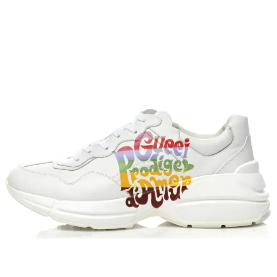 

Кроссовки rhyton apollo calfskin prodige d'amour 'great white' Gucci, белый