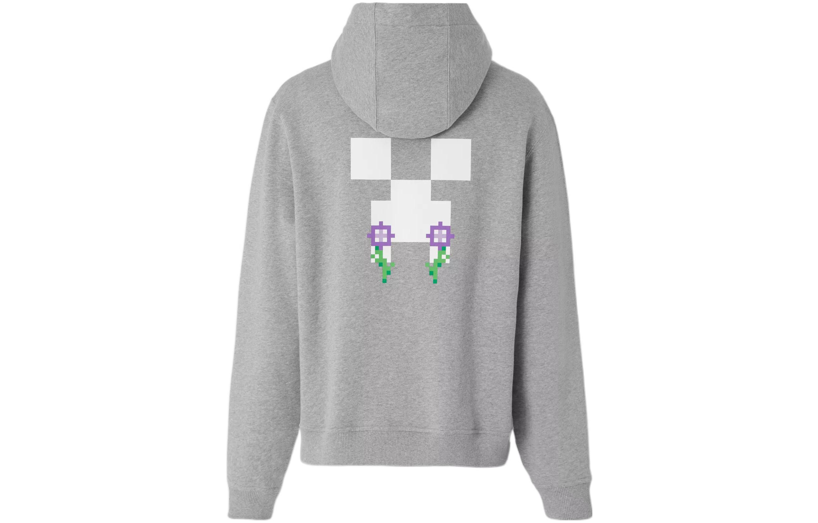 Футболка Burberry с монограммой Minecraft, хлопок, бледно-серый меланж, серый — фото 3