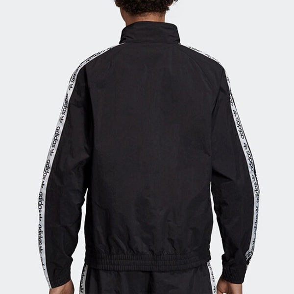 Куртка adidas originals Stand-up Collar Causual Sports Jacket Coat Male Black, черный — фото 4