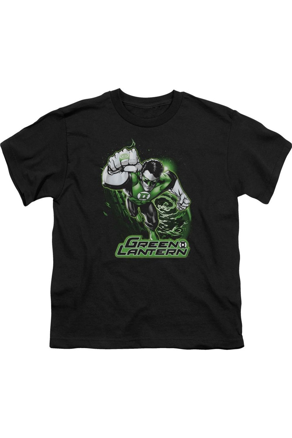 

Футболка с коротким рукавом для детей "Лига справедливости Америки" Green Lantern в зелено-серой гамме Gildan