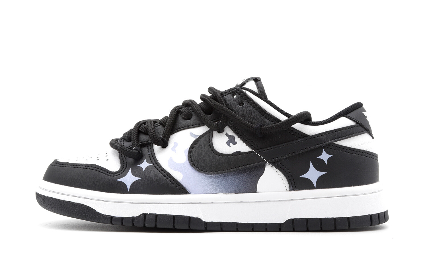 

Кроссовки Nike Dunk Skateboarding Shoes Women's Low-top Black/white/blue, черный