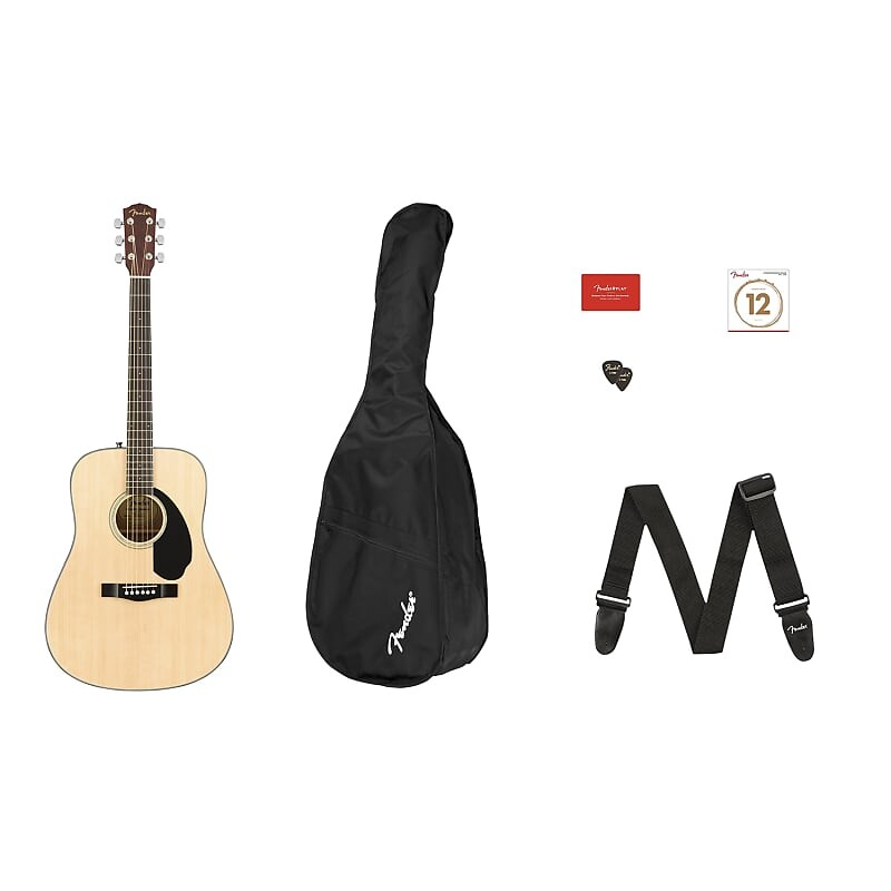 

Акустическая гитара Fender CD-60S Dreadnought Acoustic Guitar Starter Pack V2, Solid Spruce Top
