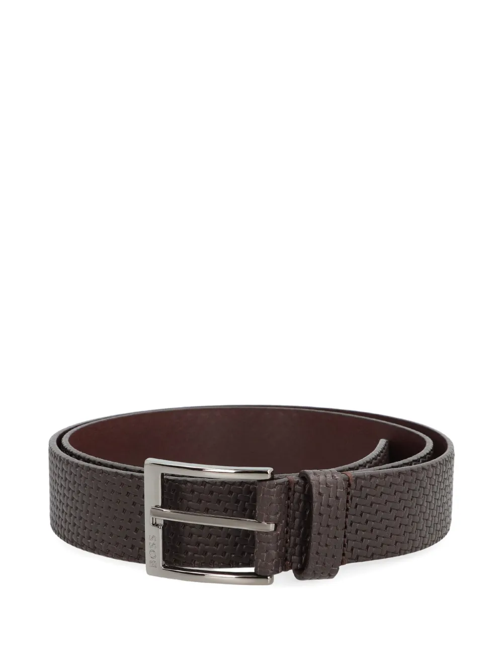 

Ремень из кожи с плетеным эффектом BOSS, коричневый