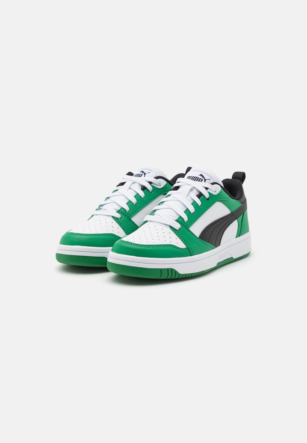 Низкие кроссовки Rebound V6 Jr Unisex Puma, цвет white/black/archive green — фото 4