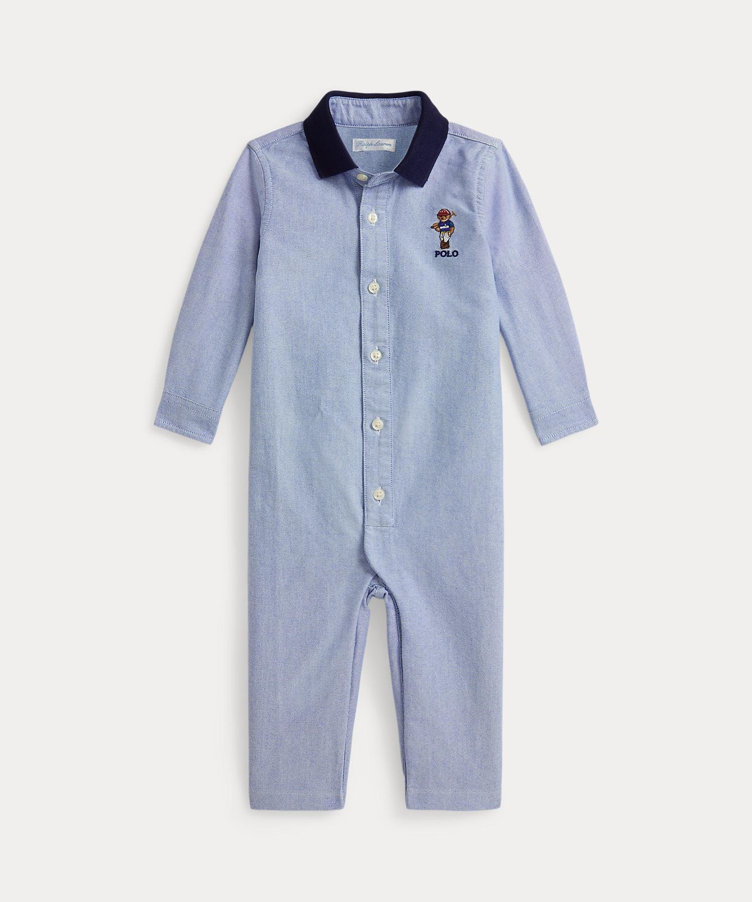 Детский хлопковый комбинезон Polo Bear Oxford. Polo Ralph Lauren, 400 Blue
