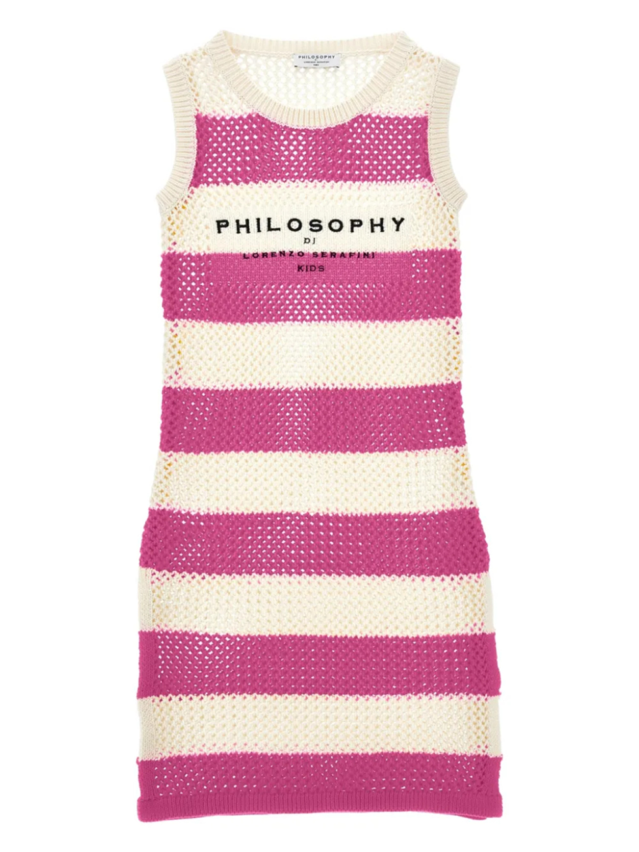 

Philosophy Di Lorenzo Serafini Kids трикотажное платье в полоску, розовый