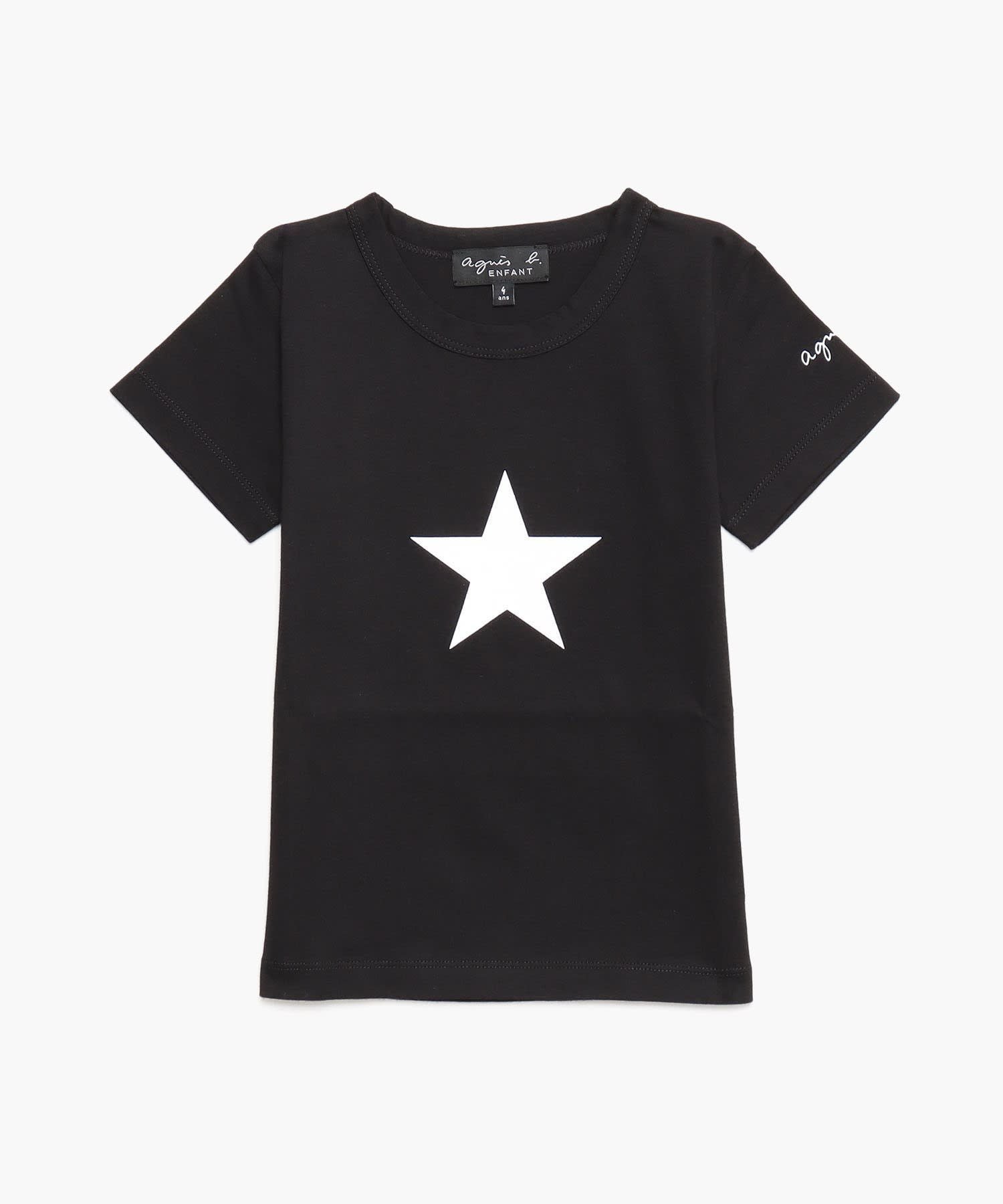 Детская хлопковая футболка с коротким рукавом "Etoile" Agnes b. ENFANT, Black