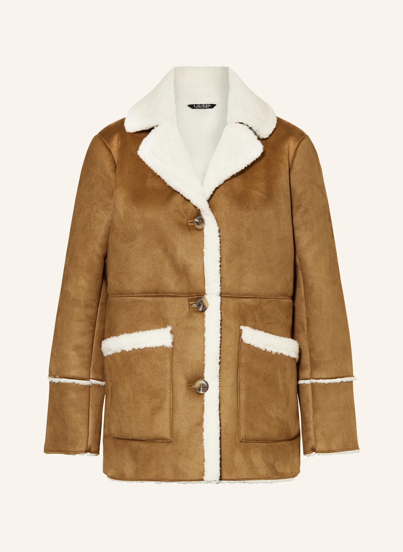 

Куртка из искусственной кожи с искусственным мехом Lauren Ralph Lauren, бежевый