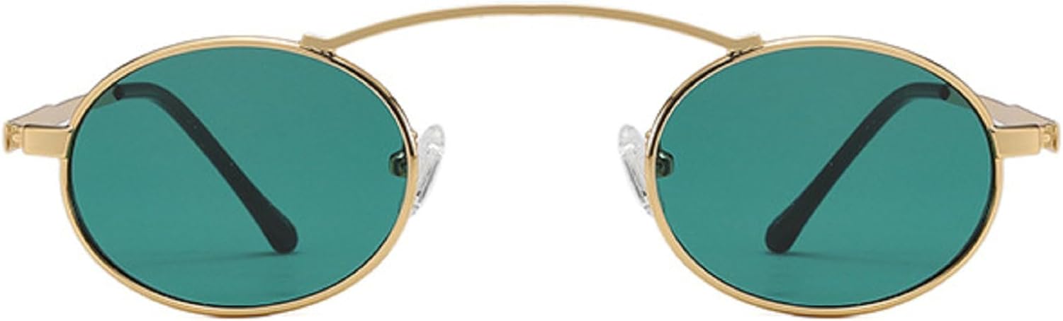 

Женские винтажные круглые солнцезащитные очки в стиле панк 2025 года, маленькие металлические круглые солнцезащитные очки для мужчин, модные солнцезащитные очки 90-х годов mincl, Gold Green