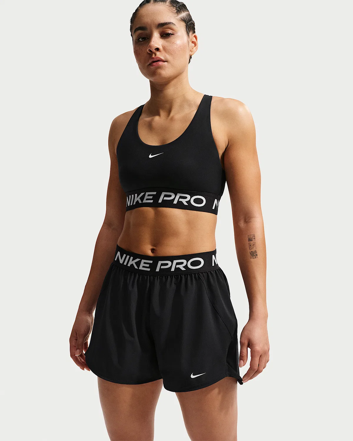 Женские шорты 2-в-1 Nike Pro, Black/White — фото 2