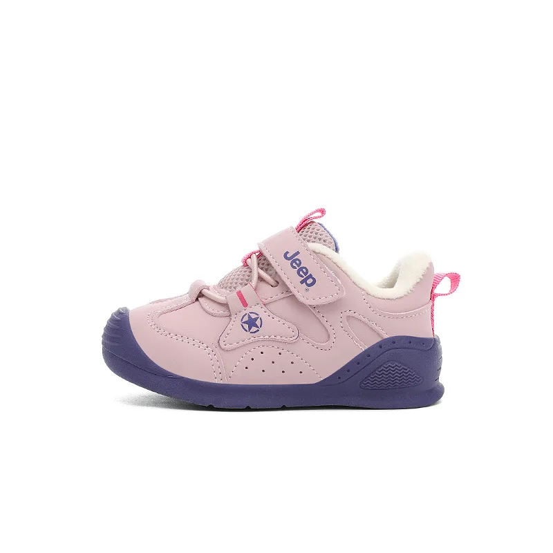 Низкие детские кроссовки с защитой от ударов и скольжения Jeep, Pink Thin Cotton