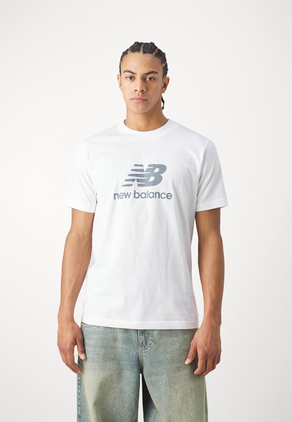 футболка с принтом Essentials Stacked Logo New Balance, белый — фото 3
