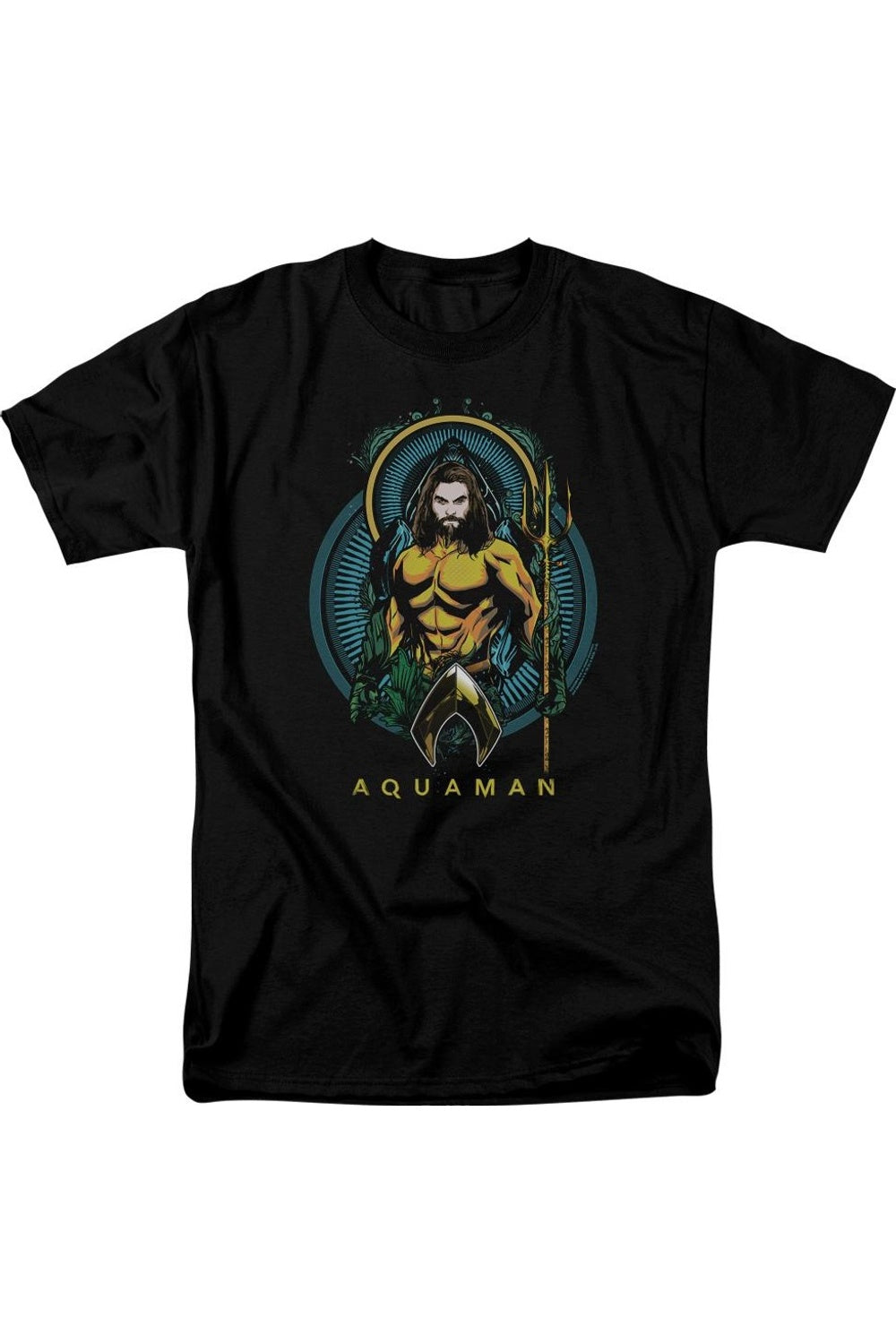

Футболка с коротким рукавом для взрослых Aquaman Movie Aquaman Nouveau, черный