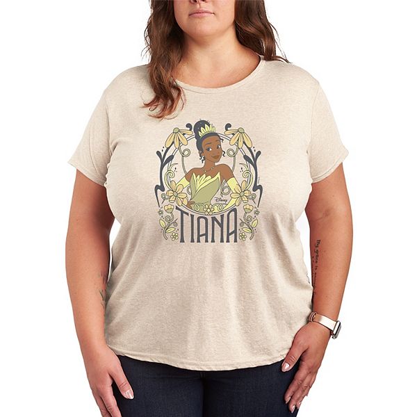 

Футболка Plus size с принтом Princess Tiana в стиле floral nouveau Disney, Beige