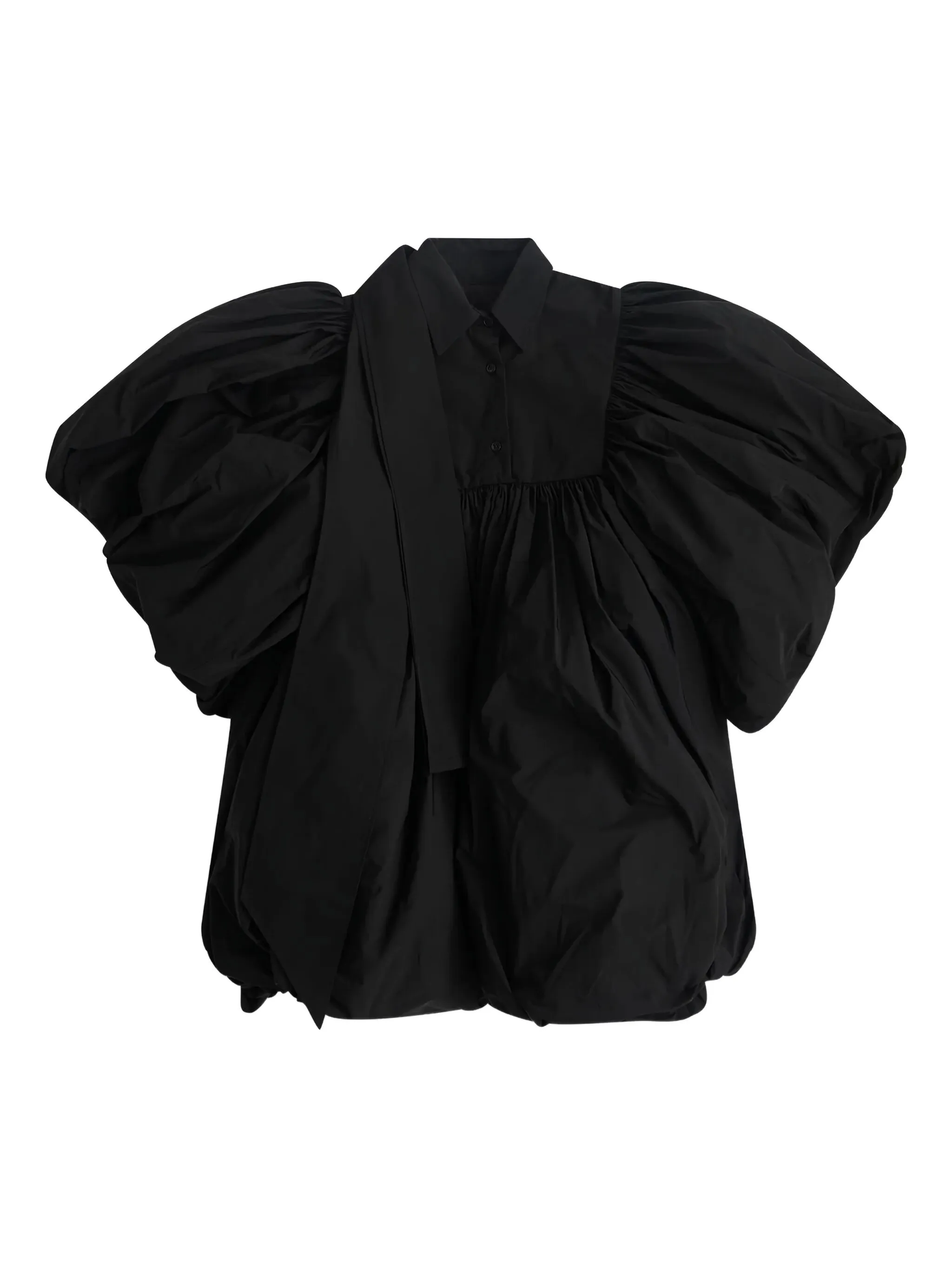 

Платье мини с объемными рукавами Vaquera, черный