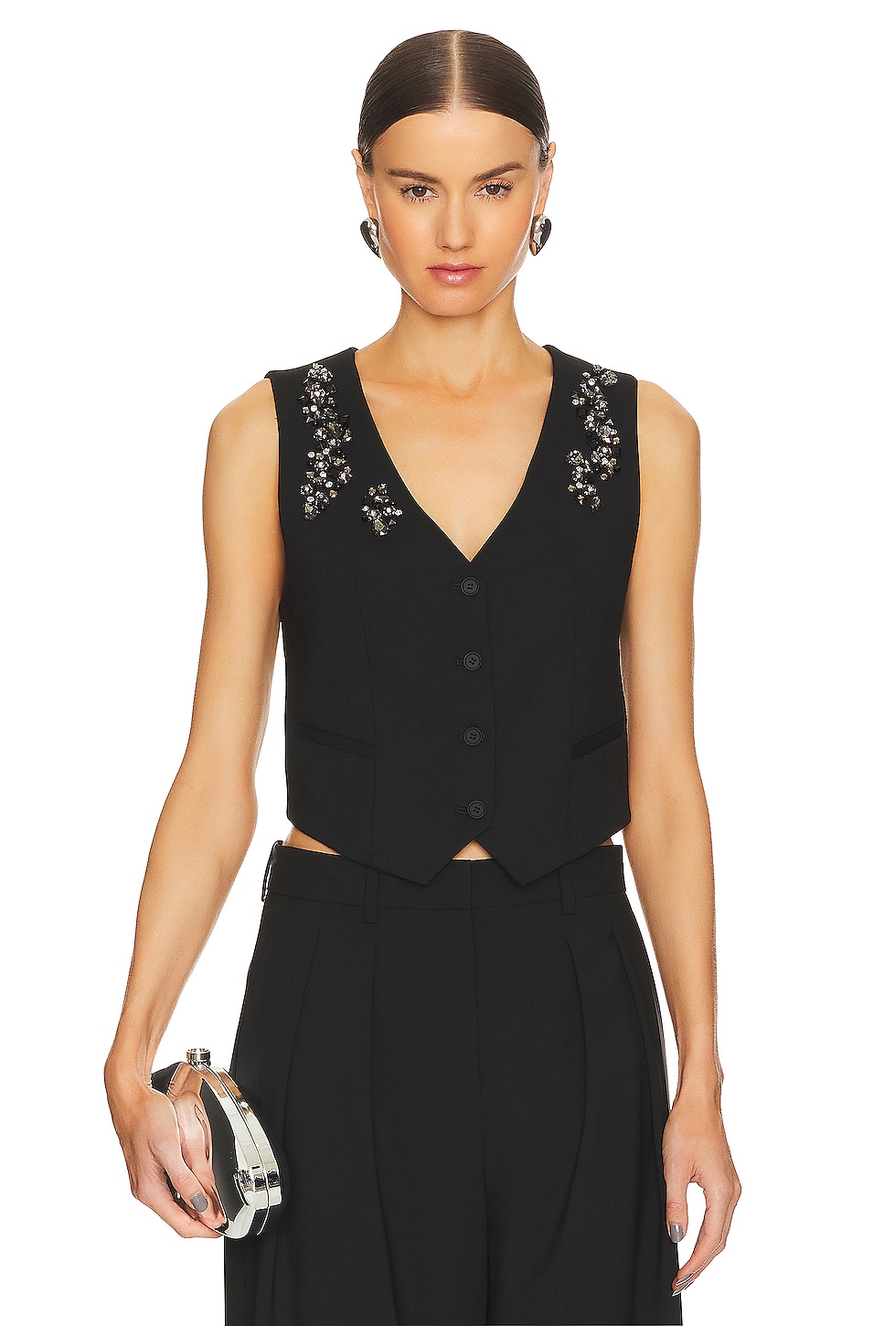 

Жилет из атласа Allsaints, черный