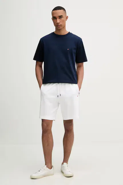 Шорты спортивные из хлопка Tommy Hilfiger, белый — фото 2