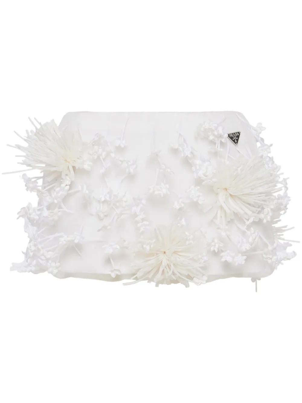 

Юбка мини из органзы с вышивкой Prada, белый