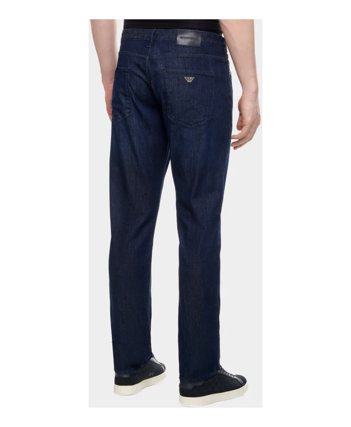 Джинсы J06 с эффектом потертости, зауженный крой, деним 8 унций. Emporio Armani, синий — фото 3