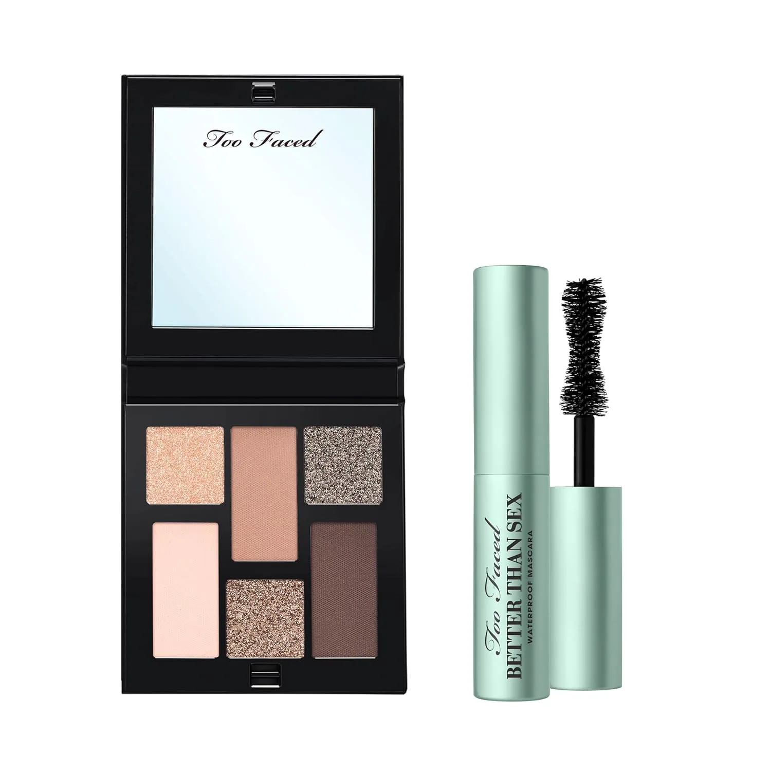 Набор для путешествий Too Faced Better Than Sex Waterproof Mascara и Born This Way Eye Palette | Включает тушь Better Than Sex Waterproof, 5 мл и палетку теней Born This Way, Cold Smolder Nudes, 5,7 г