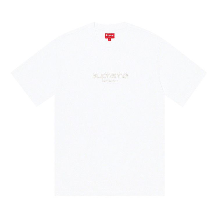 

Топ Supreme Beaded Logo Short-Sleeve Top, White