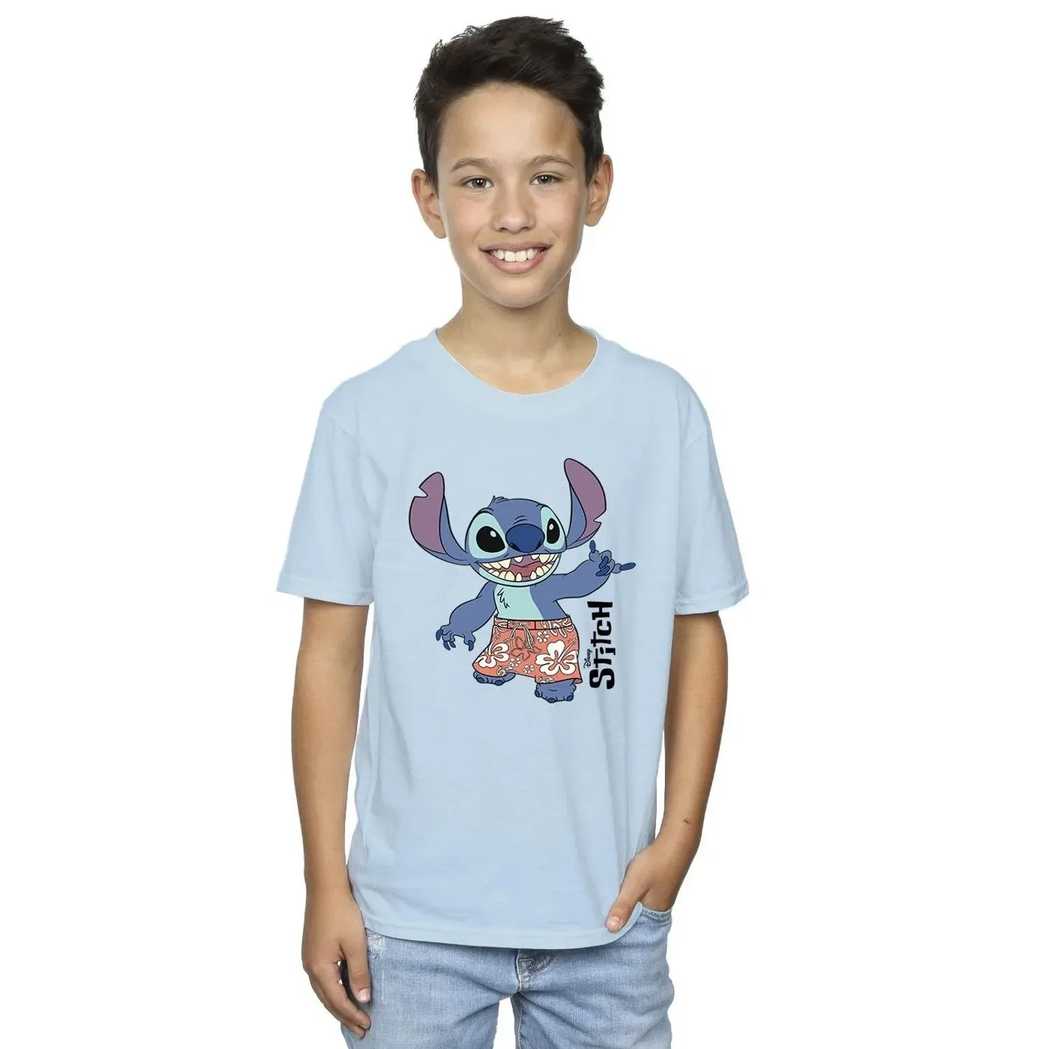 Футболка с принтом Lilo & Stitch Disney, нежно-голубой — фото 2