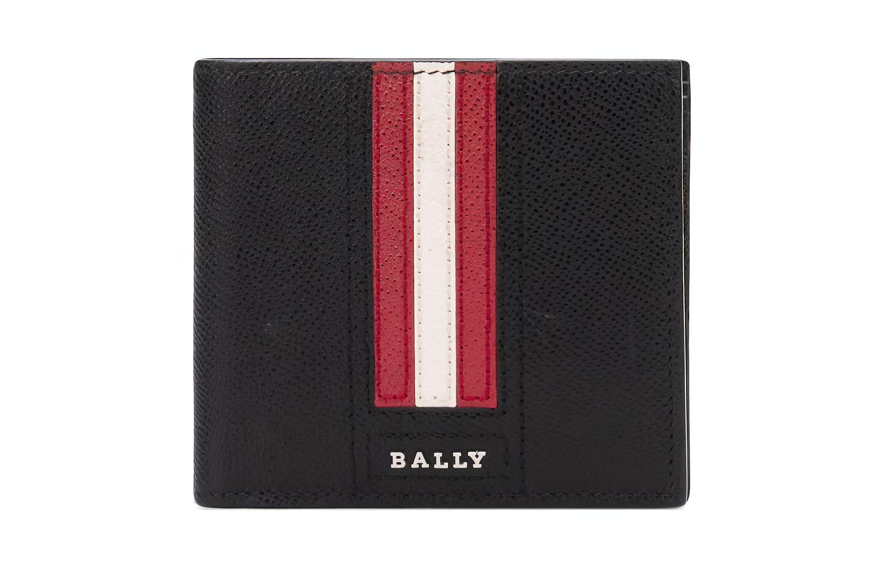 

Кожаный мужской бумажник черный BALLY