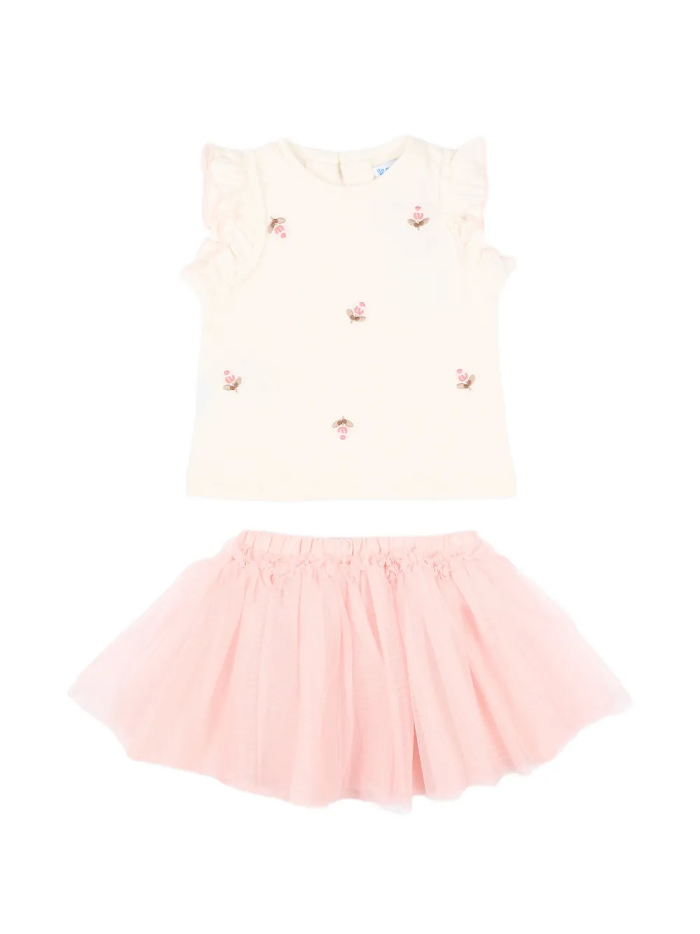 

Комплект с юбкой и цветочным принтом Mayoral, розовый