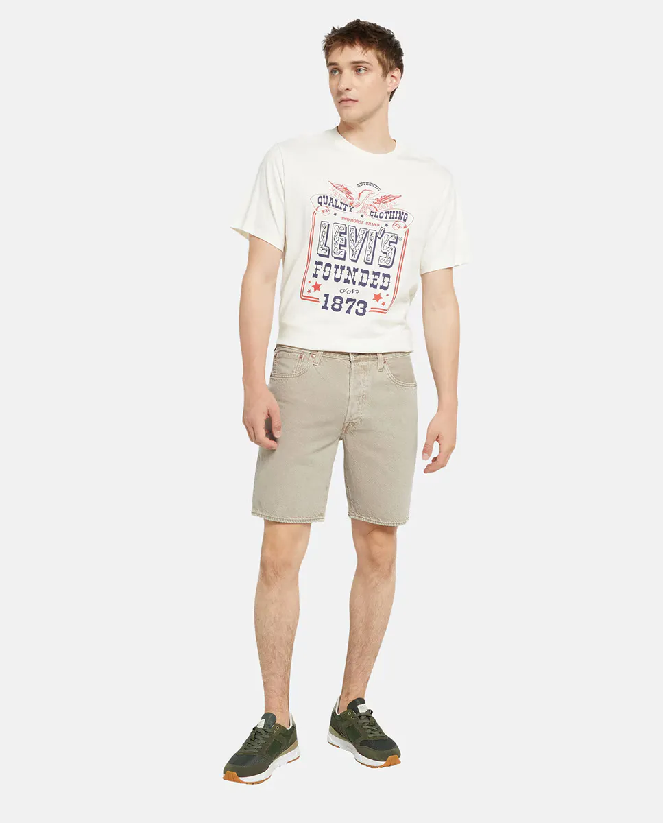 

501 Оригинальные мужские хлопковые джинсовые шорты-бермуды Levi's, цвет Kaki