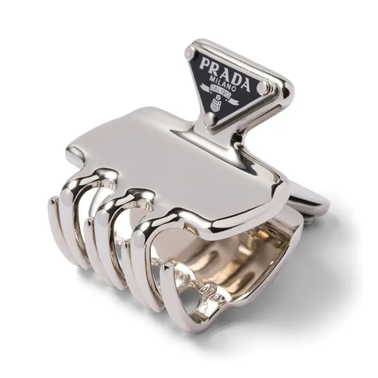 PRADA Металлические заколки для волос женские silver — фото 2