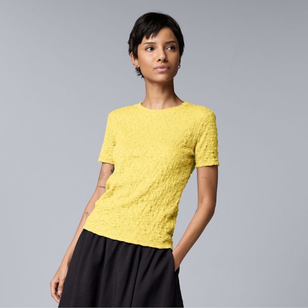 

Футболка с мелким узором Simply Vera Vera Wang, цвет sparkling yellow