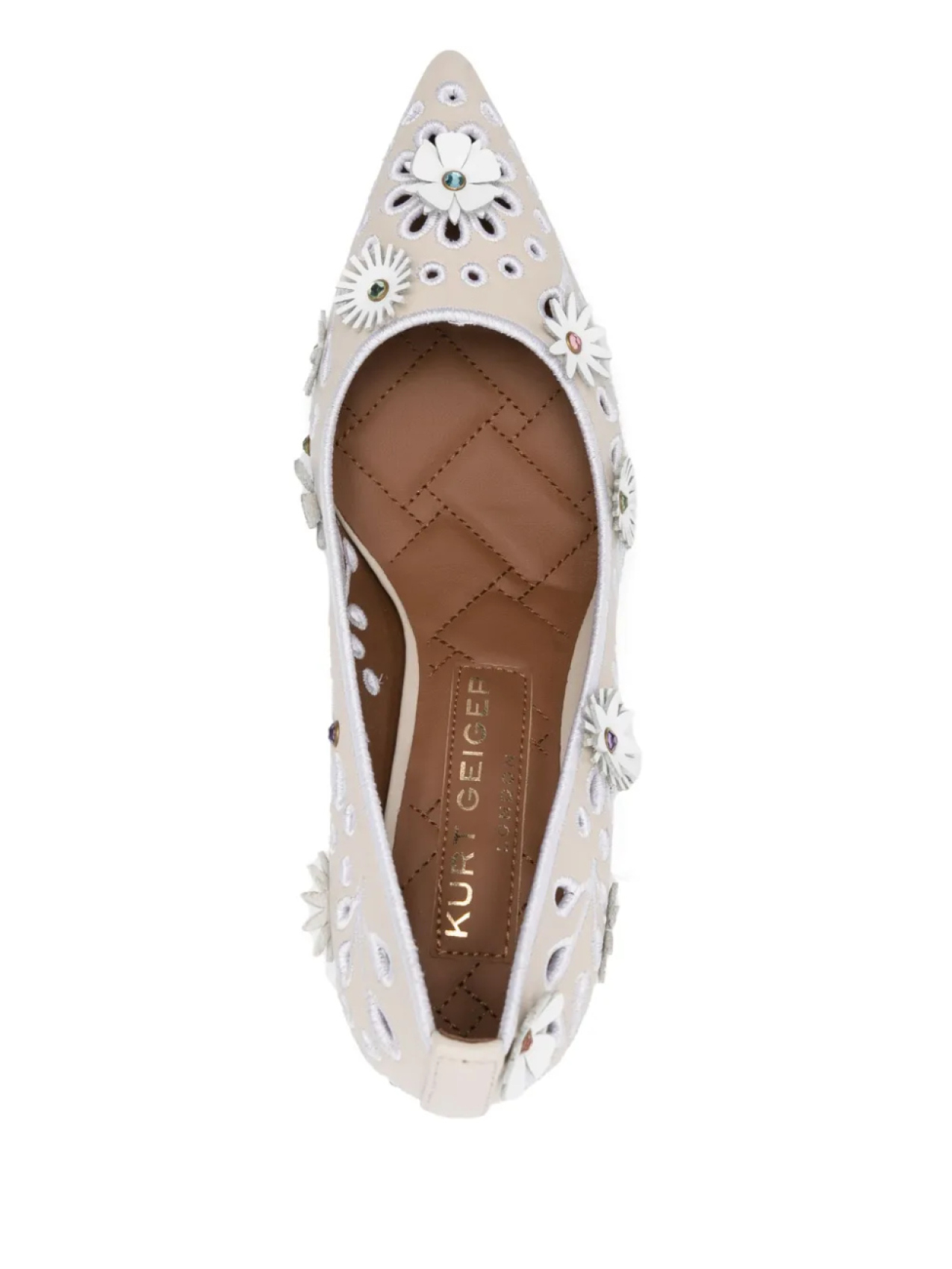 Туфли-лодочки Flower Belgravia 90 мм Kurt Geiger London, нейтральный — фото 4