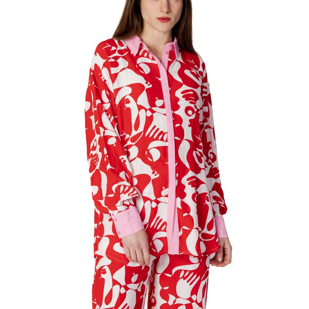 

Красная вискозная рубашка Vila Clothes