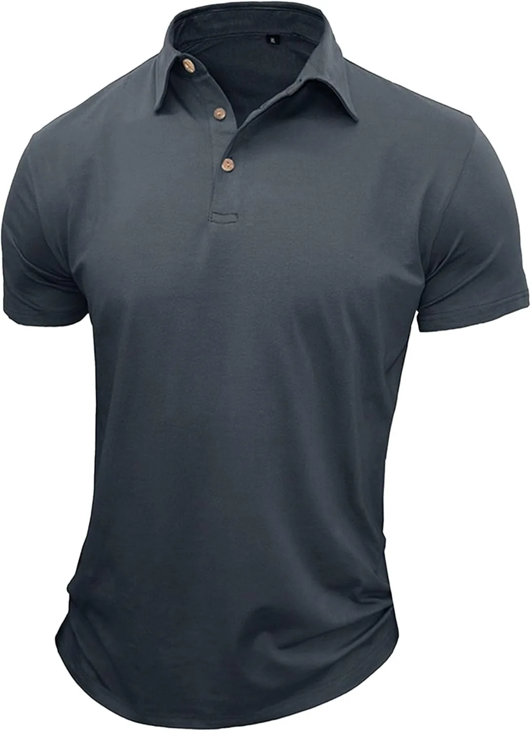 

Мужская поло с пуговицами и отложным воротником, однотонная, из дышащей мягкой ткани Maiyifu-GJ