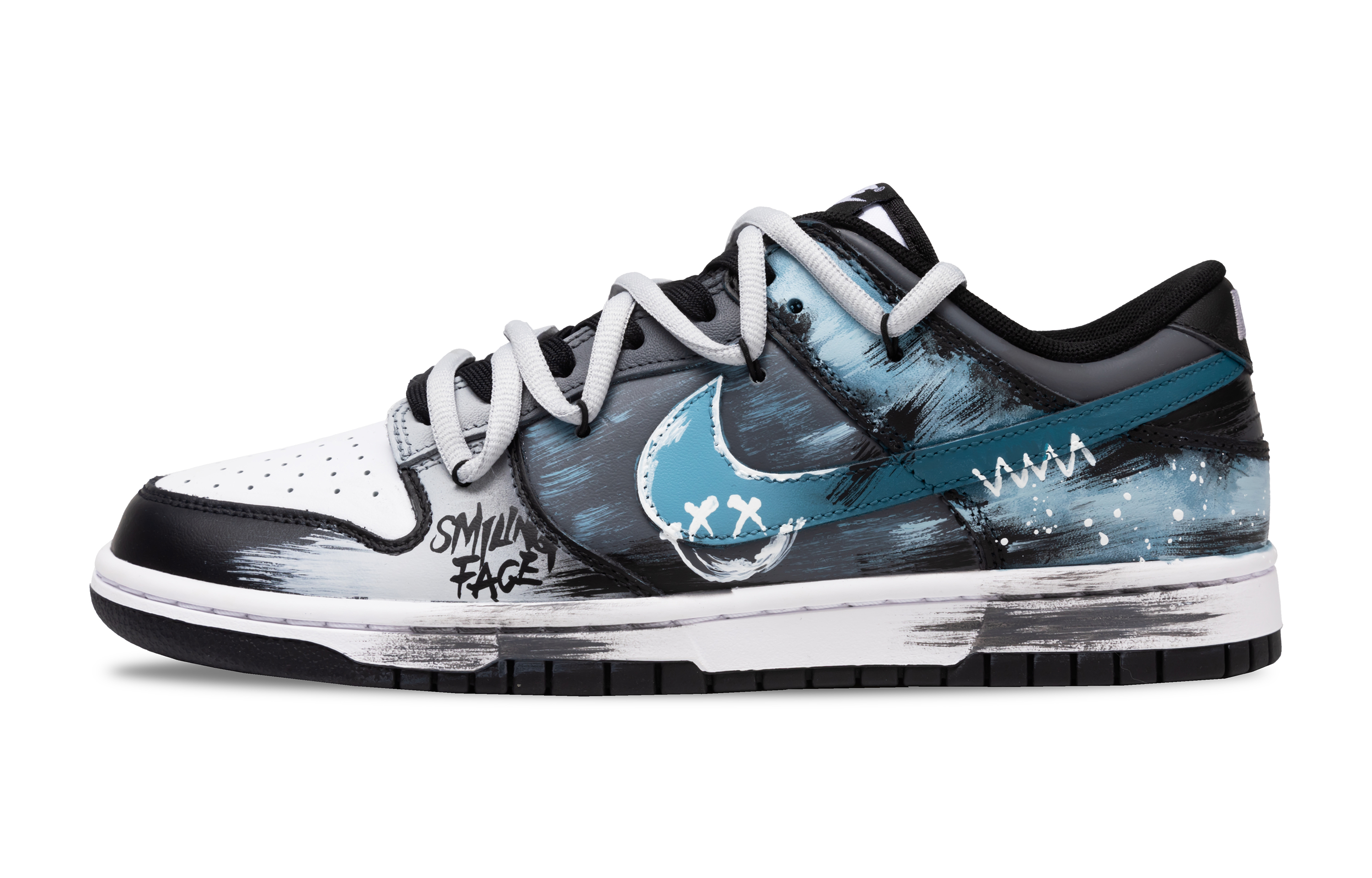Nike Кроссовки для скейтбординга Dunk унисекс, низкие, черные/белые/серые