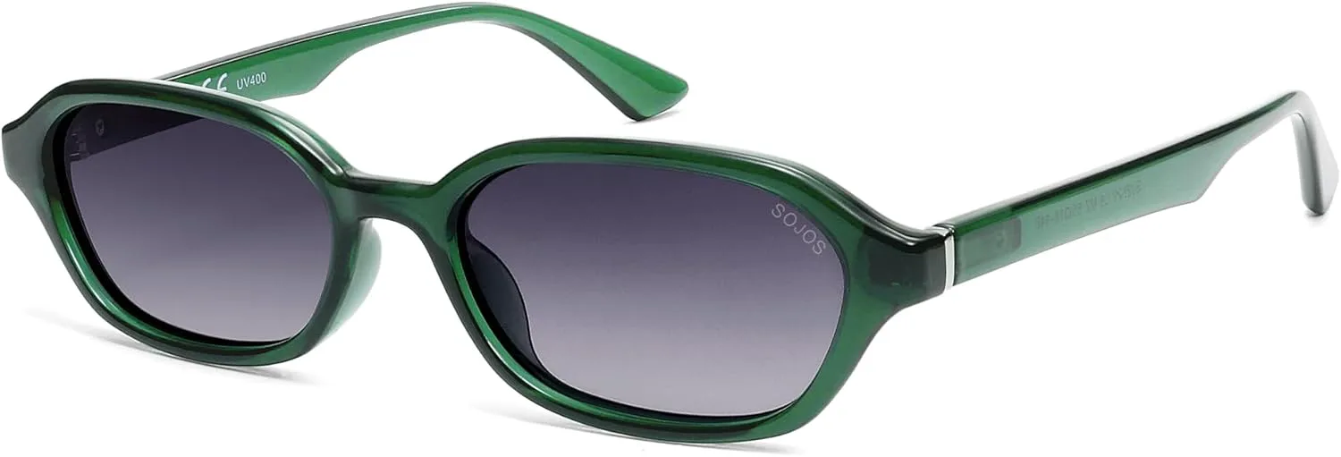 

Солнцезащитные очки SOJOS Retro Rectangle Polarized для женщин и мужчин, модные шестиугольные узкие, стильные, в духе Y2K, модель SJ2629, Dark Green/Grey Grading