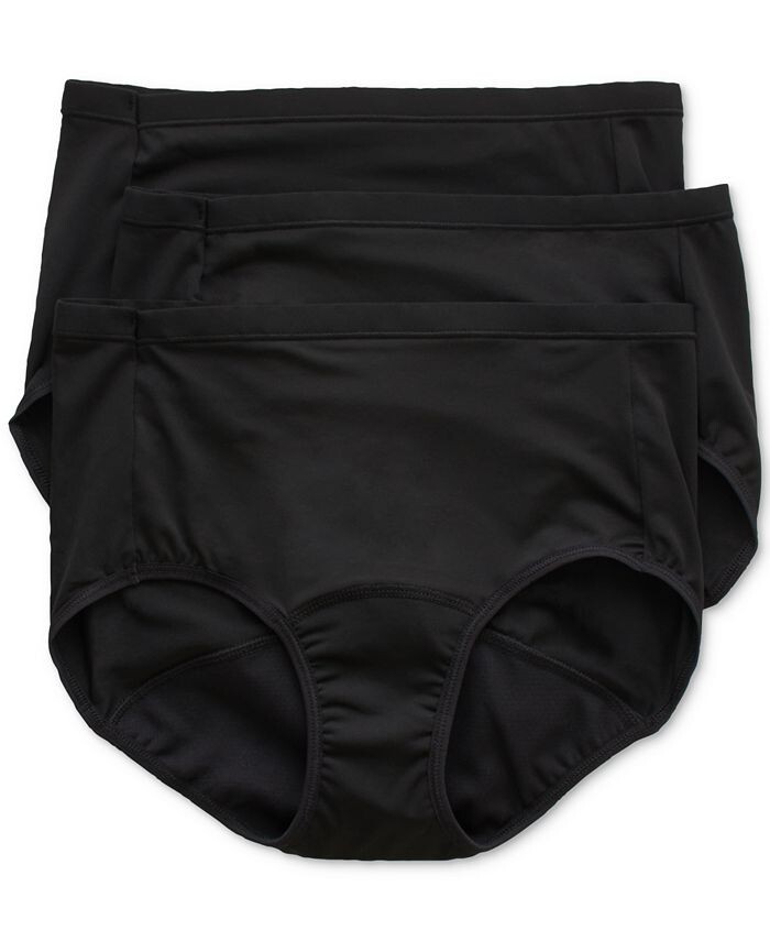 

Женские 3 шт. Краткое нижнее белье Light Period 40FDL3 Hanes, цвет Black